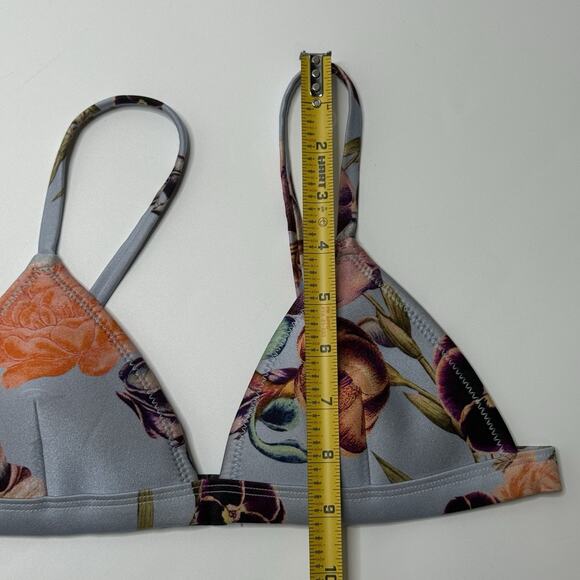 Triangl Neoprene Bikini Swimsuit Gray Floral 2pc Bathing Suit S/M With Bag GLAWS - Picture 6 of 16